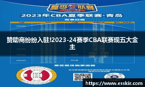 赞助商纷纷入驻!2023-24赛季CBA联赛现五大金主