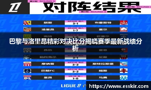 巴黎与洛里昂精彩对决比分揭晓赛季最新战绩分析